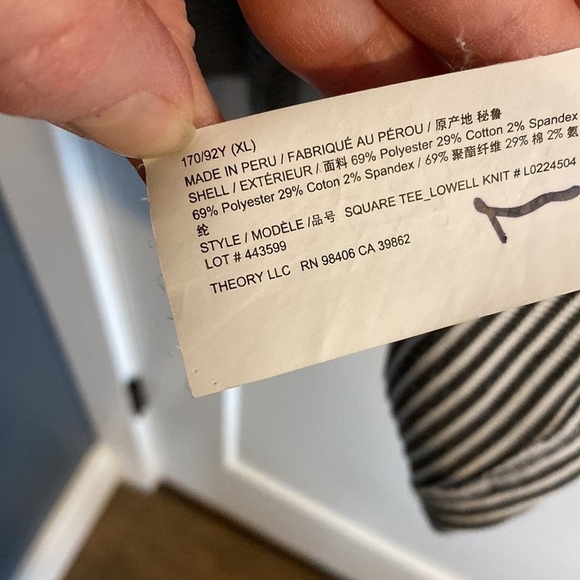 Theory Lowell Square Striped Tee MSRP $140 Great Reviews SZ S M L XL - Picture 10 of 11